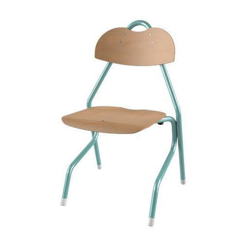 CHAISE TEMPO AST - T5 COQUE BOIS NATUREL - ALU LAGON 6027 - MOBIDECOR