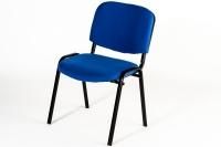 Chaise visiteur bleue - référence 152667 - empilable avec assise et dossier en mousse tapissés de tissu_0