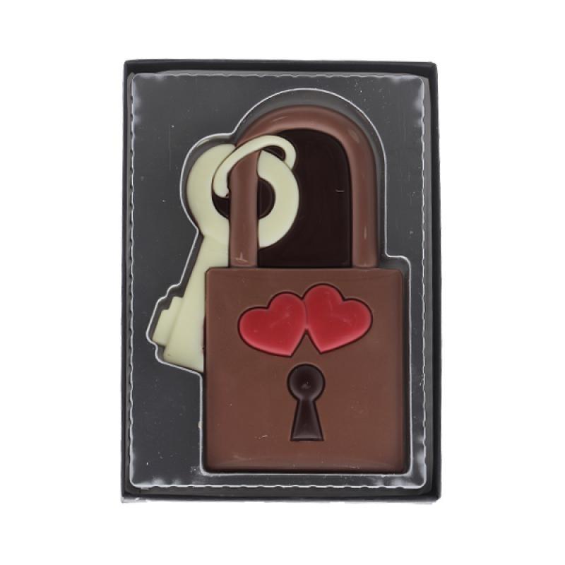 Chocolats - Coffret chocolat cadenas d'amour 80g - Confiseries de chocolat_0