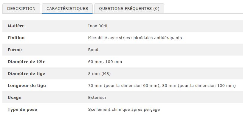 Clou de chaussée antidérapant en inox - virages - diamètre de tête 100 mm - Réf. 22035_1