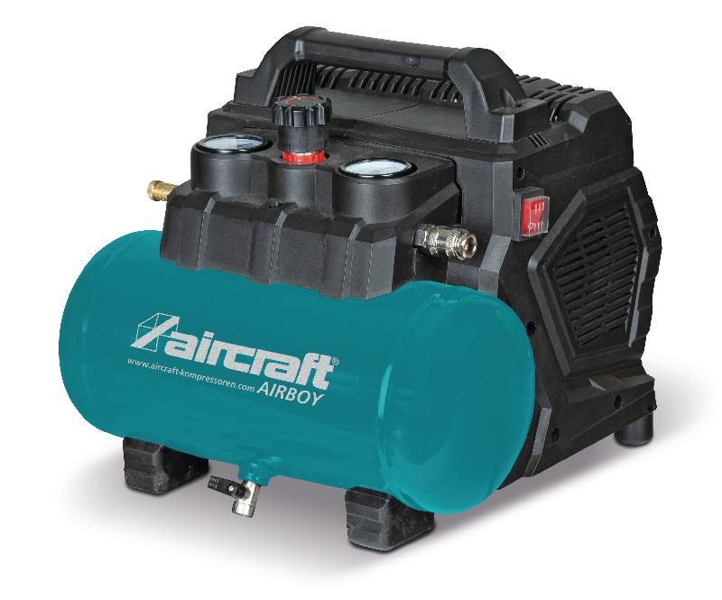 Compresseur silencieux sans huile cuve 6 L 0,9 kW / 1,2 Ch 221 L/min 8 bars 230V Aircraft AIRBOY SIL 221 OF E_0