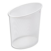CORBEILLE À PAPIER EN MÉTAL MESH BLANC 18 LITRES - DIMENSIONS : L35,5 X H39 X P24 CM