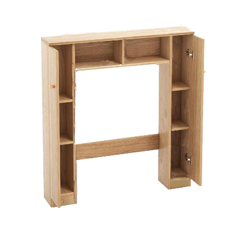 COSTWAY Armoire de toilette, armoire de salle de bain, étagère de toilette avec étagères réglables, étagère de salle de bain, bois - marron Boi_0