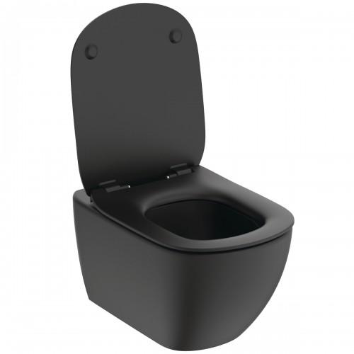 CUVETTE WC SUSPENDUS SANS BRIDE - CHASSE DIRECTE - NOIRE MATE - TESI AQUABLADE PORCHER