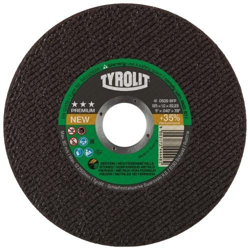 DISQUES À TRONÇONNER - COUPE MÉTAUX NON FERREUX/PIERRE - 125 MM TYROLIT