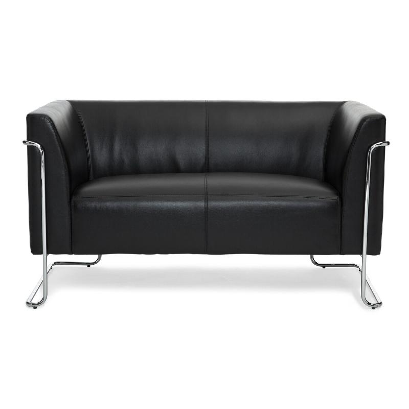 Divan lounge CURACAO similicuir 2 places noir hjh OFFICE - noir plastique 713340_0