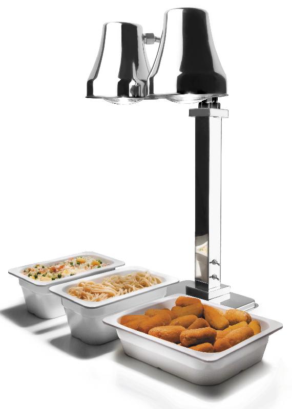 Double lampes de chauffage infrarouge - 550W - Acier inoxydable - Lacor_0