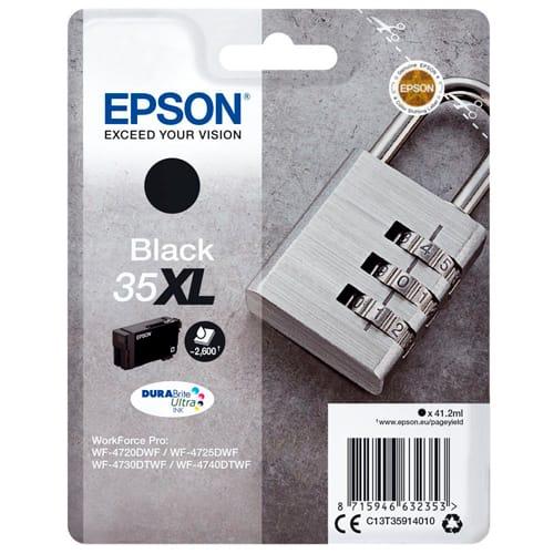 Epson cartouche jet d'encre Durabrite Ultra Black XL 'Cadenas' 35 (T3591) - C13T35914010 - Noir - Compatibilité WorkForce Pro WF-4700 Series_0