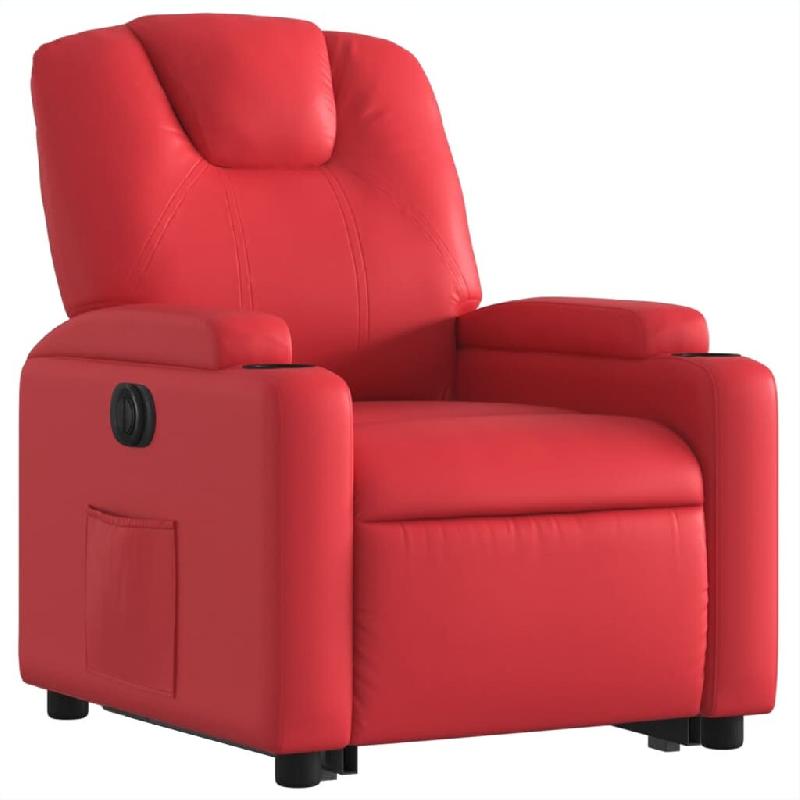 Fauteuil inclinable électrique rouge similicuir Modèle Kermelis - 8721012169371_0