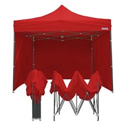 FRANCE BARNUMS Tente pliante 3x3m - pack côtés 4 murs - acier 31mm - polyester 320g - rouge_0