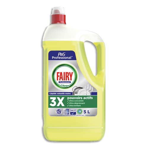Fairy - Bidon de 5 litres liquide vaisselle main ultra-concentré, ultra dégraissant et ultra brillant - Parfum citron_0