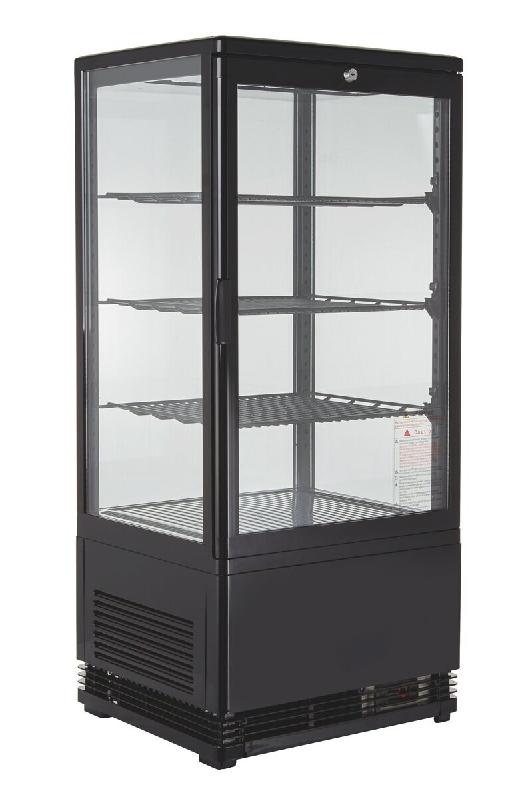 GastroHero Vitrine réfrigérée ECO 78 litres, éclairage LED, 3 grilles, noire - noir KV-78S_0