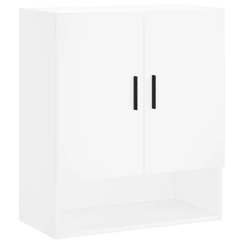 Helloshop26 - Armoire murale blanche moderne 60 x 31 x 70 cm rangement pratique décoration intérieure en bois blanc 02_0048775 - blanc Bois massif 3_0