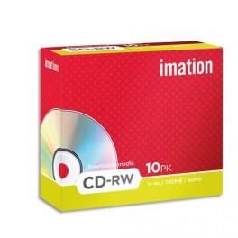 IMATION PACK DE 10 CD-RW 80MN 700MB BOITIER ULTRA PLAT