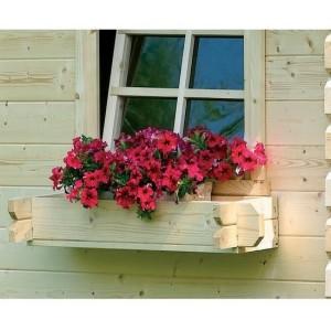 Jardinière en sapin pour abri de jardin - s891 - bois naturel certifié FSC, 109x31,5x15 cm_0