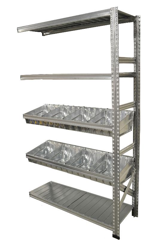 KIT SUIVANT RAYONNAGE 2 BACS MODULAIRES L.1200 X P.400 MM