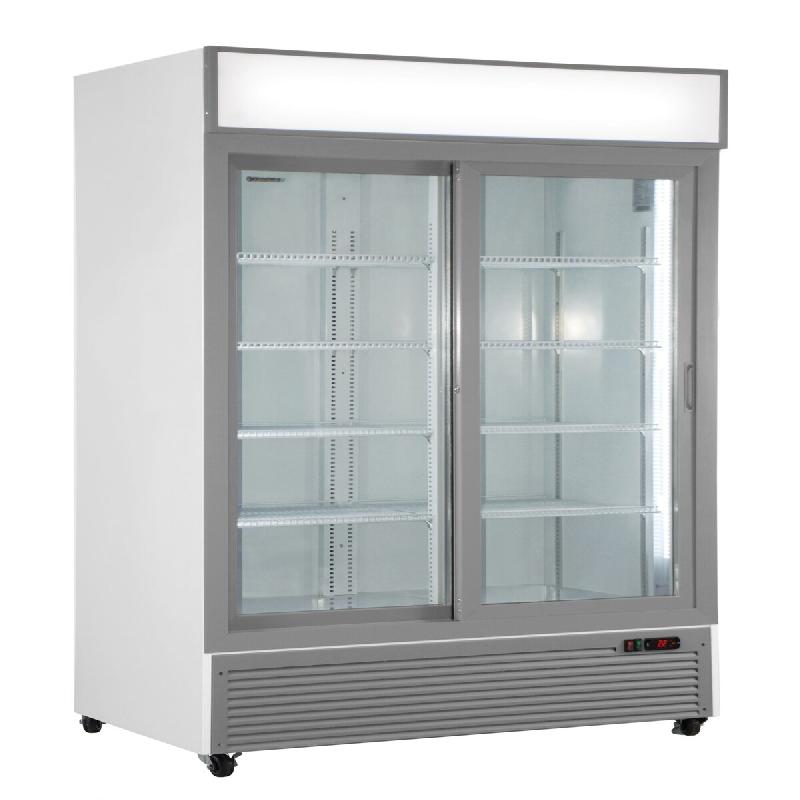 KLIMAITALIA Vitrine ventilée pour boissons portes coulissantes. Base de porte inox. Temp. 0°C/+10°C. Modèle CL1100V2GCSLWHITE_0