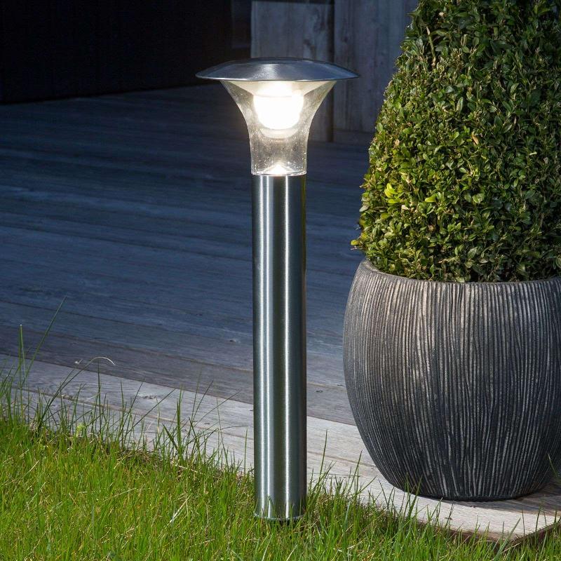 LINDBY LAMPE SUR PIQUET LED SOLAIRE JOLIN, 66 CM, ACIER INOXYDABLE