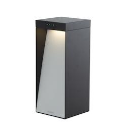 Lumisky - Borne solaire aluminium MILIO FULL H35cm - LED puissant bidirectionnel blanc chaud - Noir 3666162010270_0
