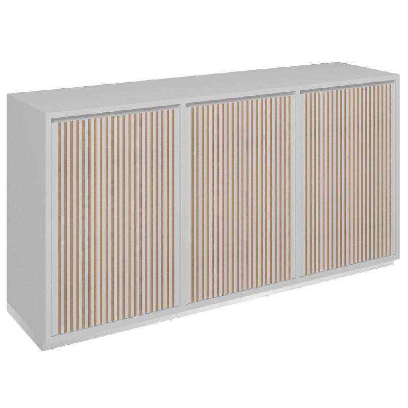 Meuble Vertigo T01 4 tiroirs anglaise 1 porte MDF naturel & blanc 180x47x93cm_0