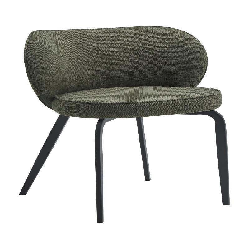 Mobiliara Lot de 2 Chaises Arthur Vert Sapin – Assise Mousse Haute Densité, Piètement Acier Époxy Madrid, Design Contemporain - vert polyester A0_0