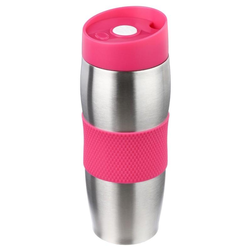 Mug isolant framboise - Paris Prix - inox et silicone avec double paroi isolante - 380ml_0