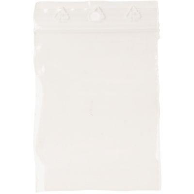 Paquet de 1000 sachets à fermeture zip transparent - 50 microns - 60x80mm - trou de suspension 5mm_0