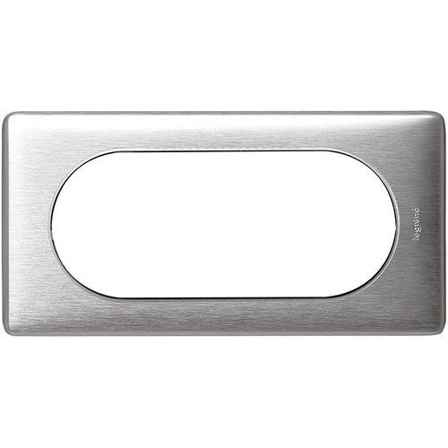 PLAQUE CÉLIANE 4 À 5 MODULES FINITION ALUMINIUM ANODISÉ - LEGRAND