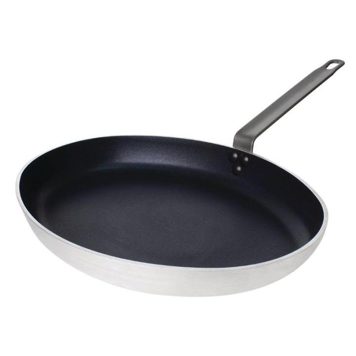 Poêle ovale en aluminium PRO 2,3 Litres, (L)360 x (P)250 x (H)107 mm, avec revêtement teflon antiadhésif, compatible tous feux_0