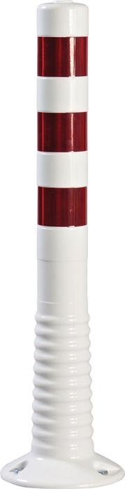 Potelet à mémoire de forme TPU blanc/rouge D. 80 mm - à visser avec matériel de fixation - hauteur 750 mm_0