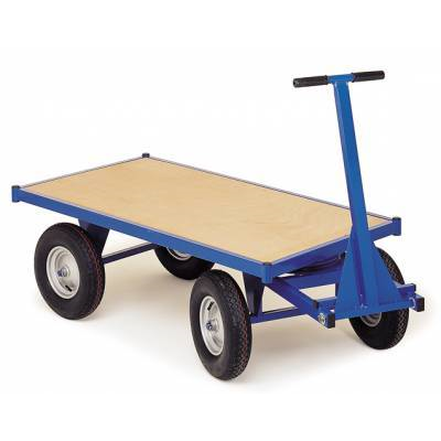 Remorque à main industrielle Rolléco - Charge 1500 kg - Roues pneumatiques ou super-élastiques_0