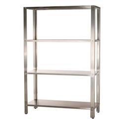 Romux® Étagère de stockage en acier inoxydable - 4 niveaux - 1400x500x1800 mm - Rayonnage métallique de cuisine professionnel_0