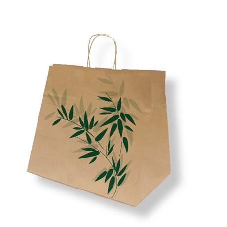 SAC CABAS AVEC ANSES MODÈLE TRAITEUR FEEL GEEN 90 G/M² 32+21X28.5 CM KRAFT NATUREL (VENDU PAR 250)