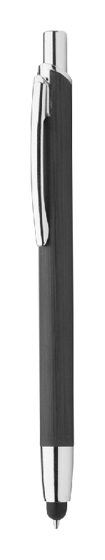 Stylo à bille stylet en aluminium - corps brossé - encre bleue_0
