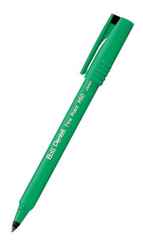LOT DE 2 - STYLO FEUTRE PENTEL BALL R50 À CAPUCHON POINTE 0,8 MM - ÉCRITURE FINE NOIR