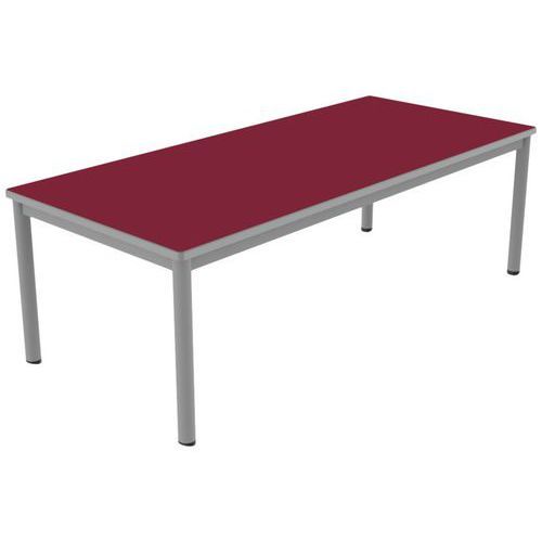 TABLE CARÉLIE MOB 180X80 T3 STRA POLYURÉ. CERISE GRIS/9006 - MOBIDECOR