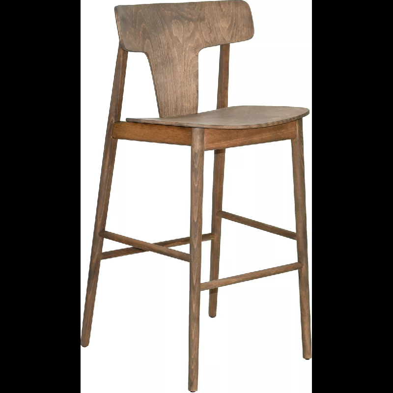 Tabouret de bar GRAVAL en hêtre massif - Contemporain - Référence 00600029BLACKOIL_0