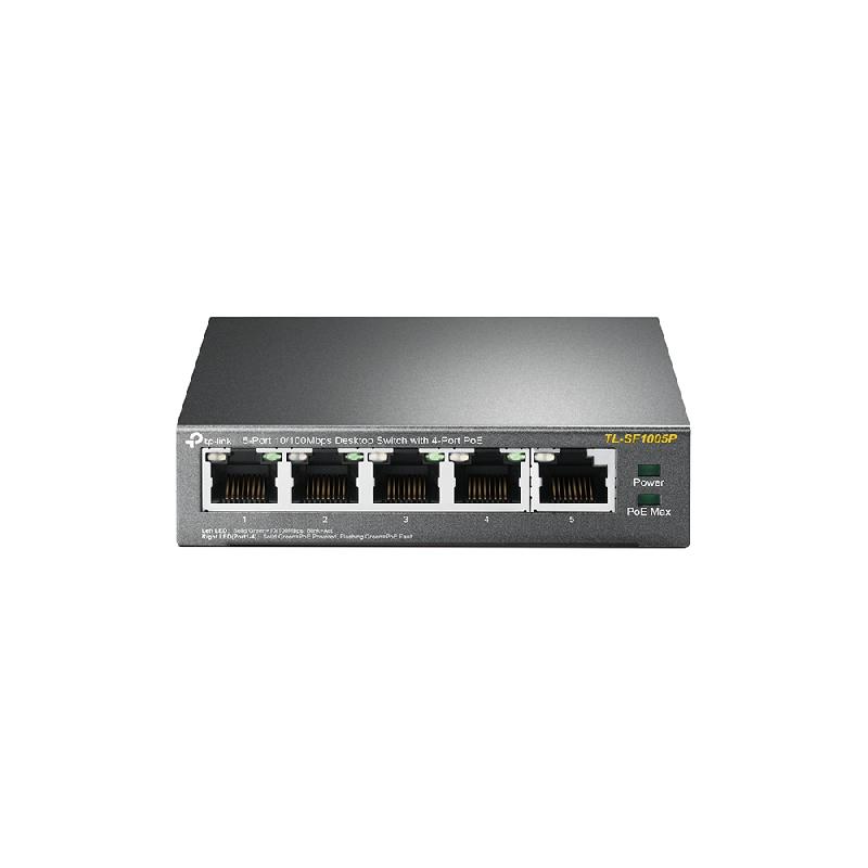 TP-Link TL-SF1005P commutateur réseau Non-géré Fast Ethernet (10/100) Connexion Ethernet, supportant l'alimentation via ce port (PoE) Noir_0