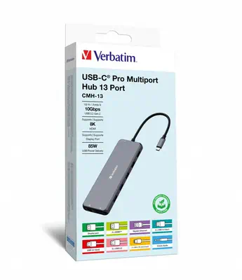 Verbatim CMH-13 USB Type-C 10000 Mbit/s Argent_0