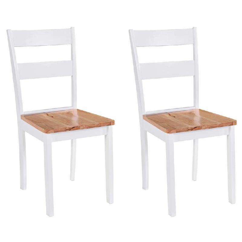 VidaXL Chaises à manger lot de 2 blanc bois hévéa massif Modèle Nova Moderne - 245368_0