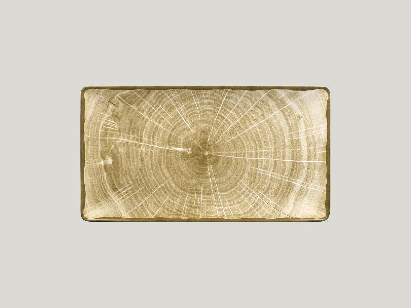 ASSIETTE PLATE RECTANGULAIRE VERT PORCELAINE 33,5X18 CM WOODART RAK