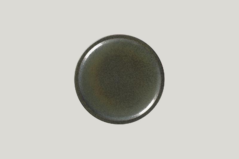 ASSIETTE COUPE PLATE ROND NOIR PORCELAINE Ø 21 CM RAKSTONE EASE