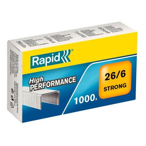 AGRAFE RAPID STRONG 26/6 GALVANISÉE - BOÎTE DE 1000