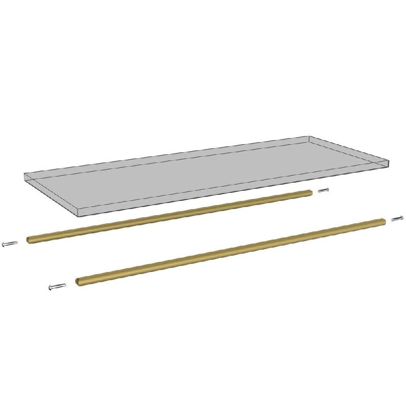 Barre support tablette 101x4,4cm p/portant Round  - par 2 - or_0