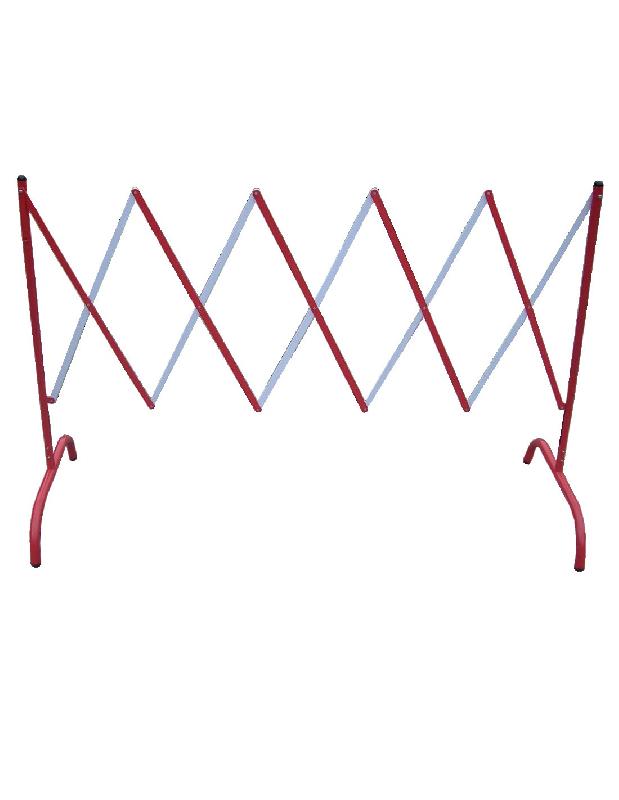 BARRIÈRE DE CHANTIER EXTENSIBLE EN ACIER ROUGE/BLANC 2,3M - VISO - BAR001RB