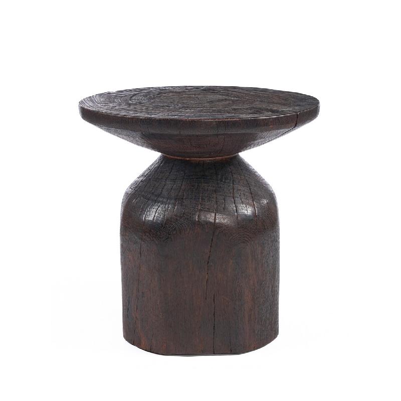 Bazar Bizar Table d'appoint en bois Drumline 50x50 cm noyer foncé - marron Bois massif BAFU001DW_0