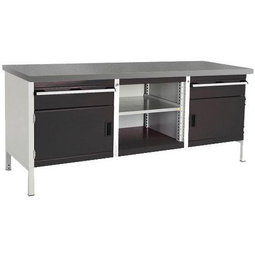 BOTT 1 ETABLI EN LINOLÉUM CUBIO - 2 PORTES - 2 TIROIRS - L2000MM - BOTT