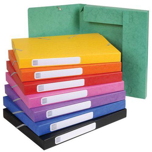 BTE DE CLASS. CARTOBOX DOS 25MM CTE LUSTRÉE A4 COL. ASSORT. - EXACOMPTA