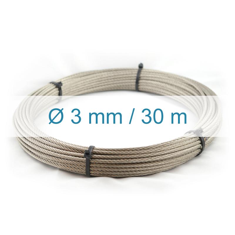 25m câble acier inox 6mm cordage torons 7x19 
