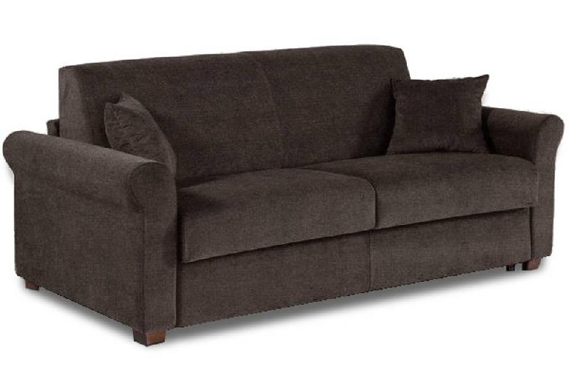 CANAPÉ CONVERTIBLE ROMANTICO EN MICROFIBRE MARRON EXPRESS COUCHAGE 120* 197*16CM_0